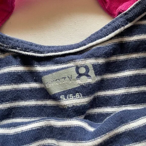 Crazy 8 Navy Blue Striped Shirt size 5/6 - Picture 4 of 6